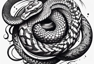snake wrapped around arm tattoo idea