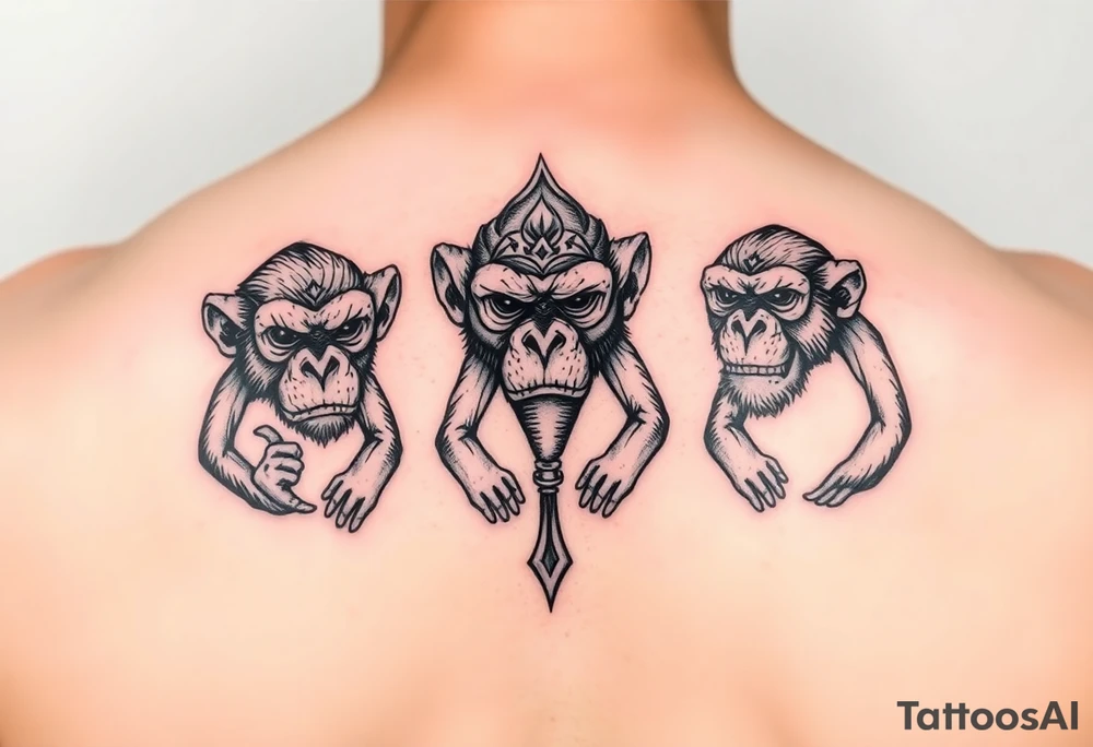 See no evil, hear no evil, speak no evil monkey
 totem tattoo idea