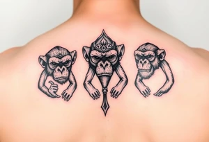 See no evil, hear no evil, speak no evil monkey
 totem tattoo idea