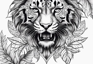 Front knee tattoo with fall colors tattoo idea