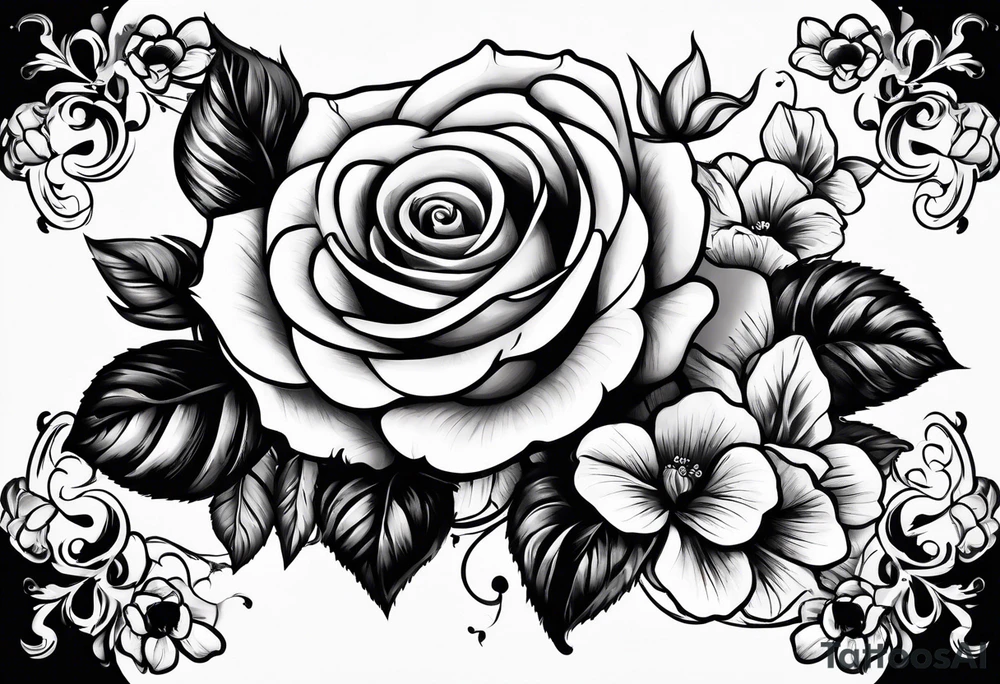 rose and violets, tattoo idea