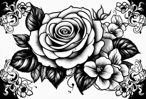 rose and violets, tattoo idea