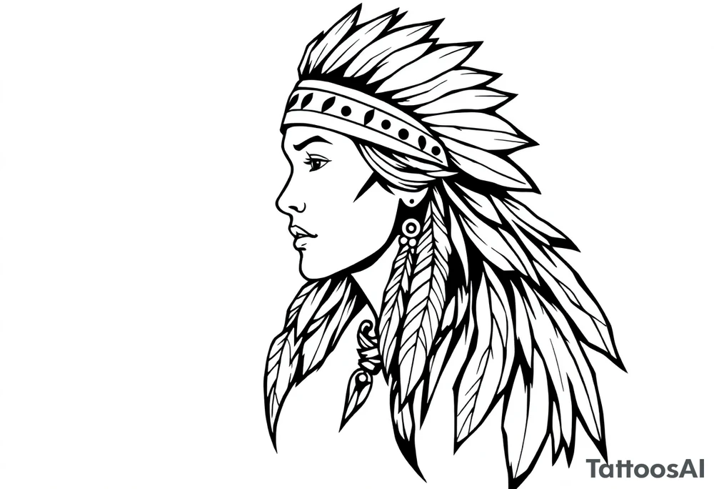 Native American female tattoo idea