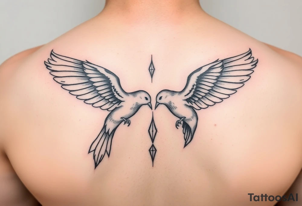 Two doves with amaya tattoo idea