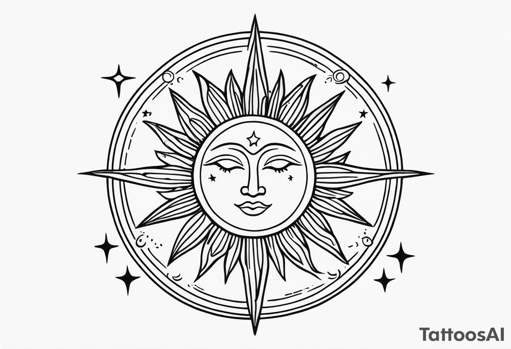 Sun and moon tattoo idea