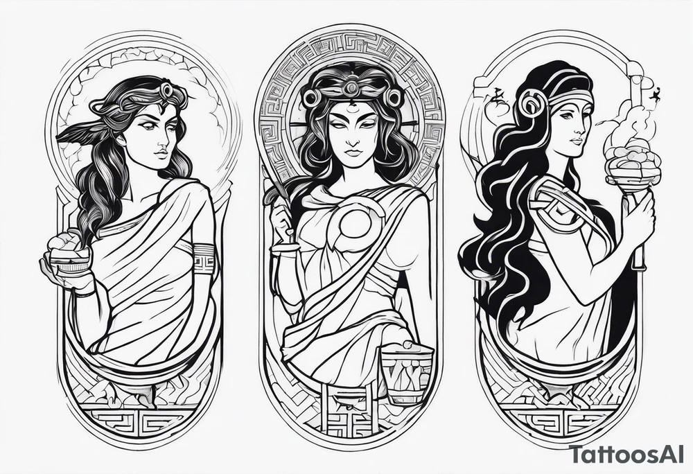 Three moirai greek mythology tattoo tattoo idea