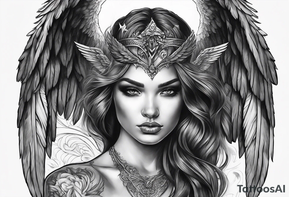 fallen angel dark vibes tattoo idea