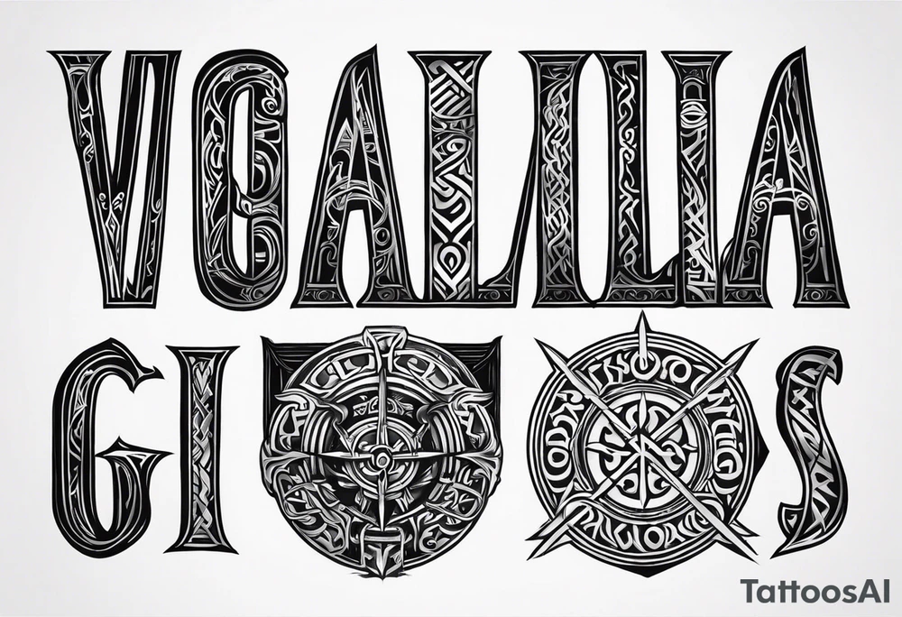 Valhalla viking gods tattoo idea