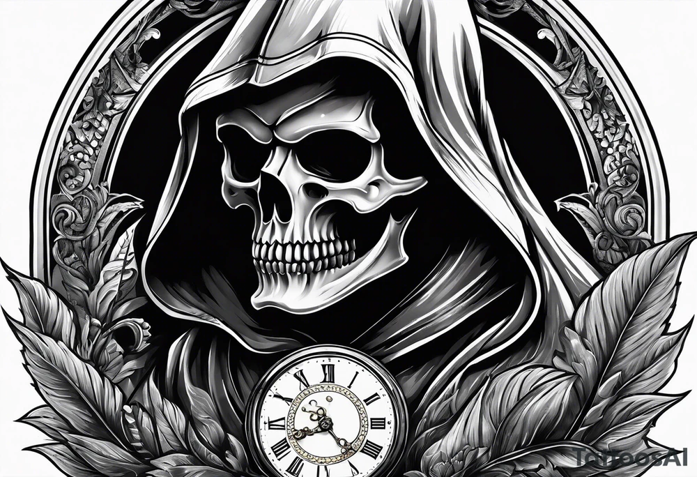 reaper with pocket watch tattoo idea