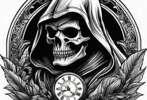 reaper with pocket watch tattoo idea