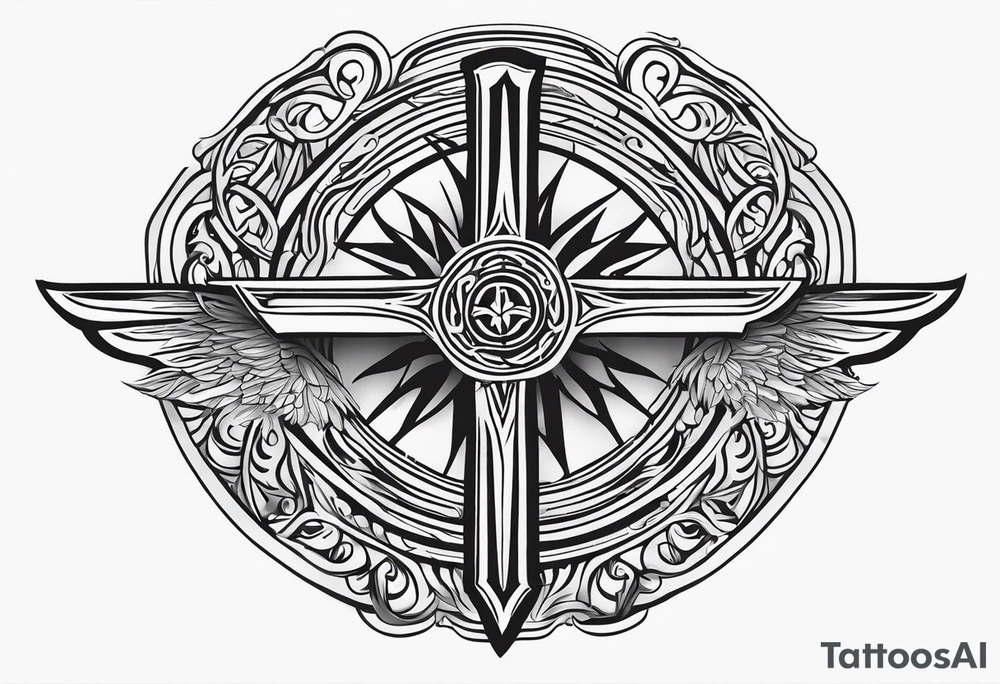 Valhalla sword shield wire tattoo idea