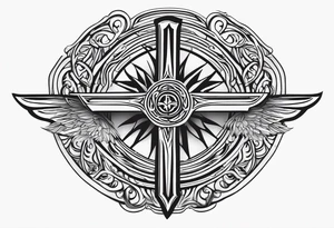 Valhalla sword shield wire tattoo idea