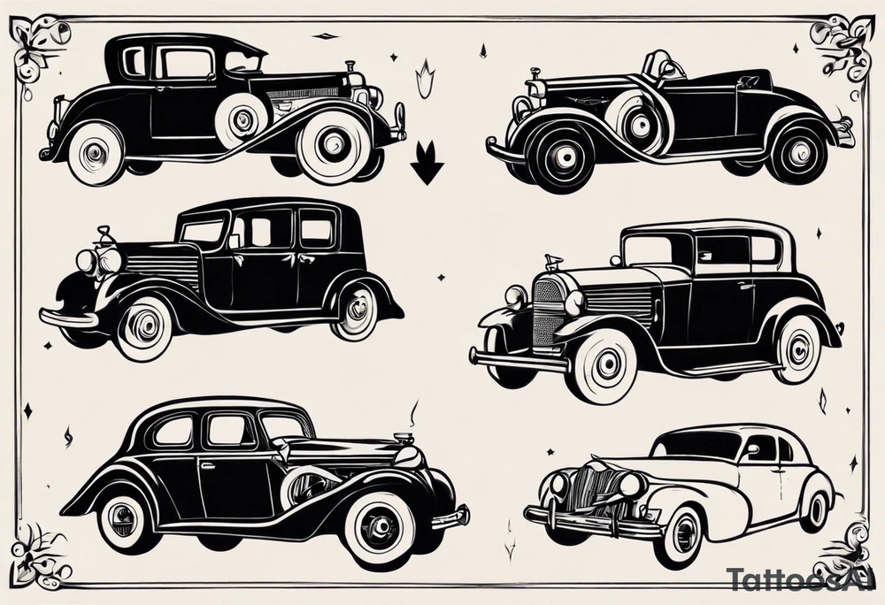 Old vintage car tattoo idea
