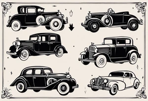Old vintage car tattoo idea