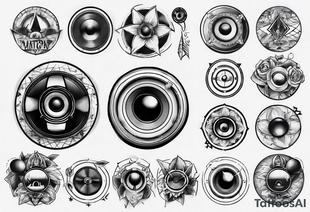 round speaker tattoo idea