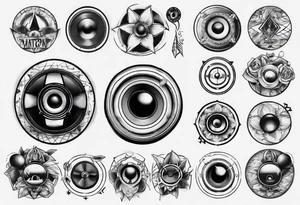 round speaker tattoo idea