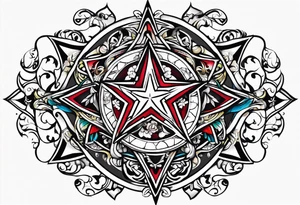 pentagram upsidedown cross tattoo idea