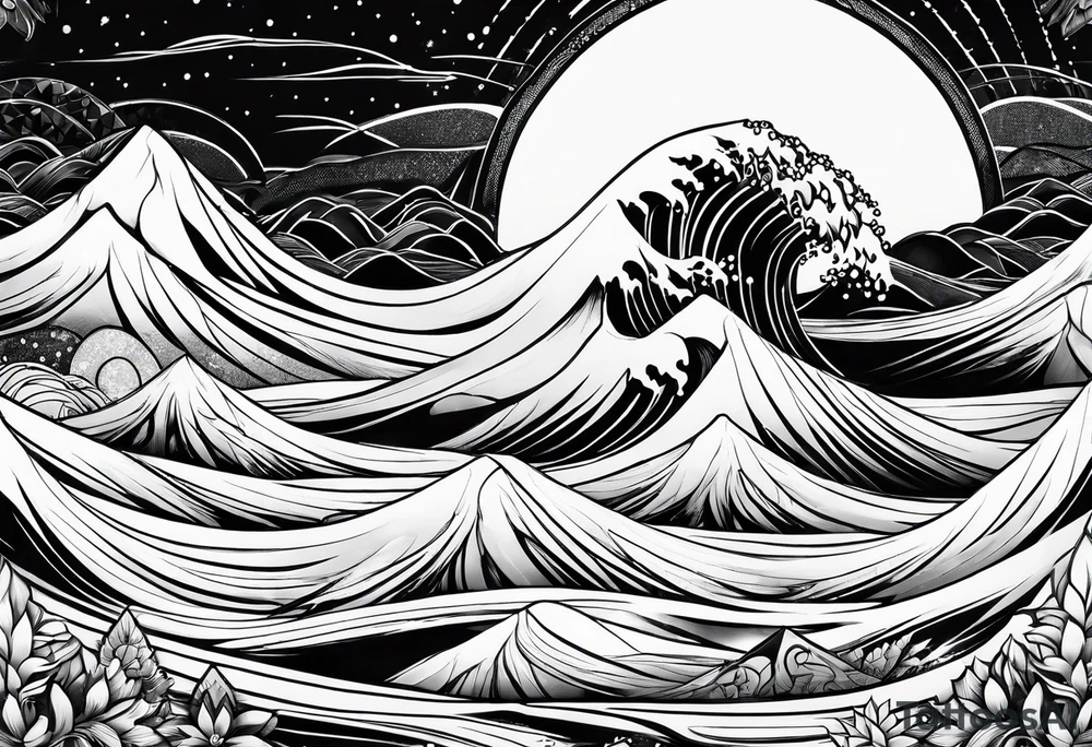 Snow waves tattoo idea