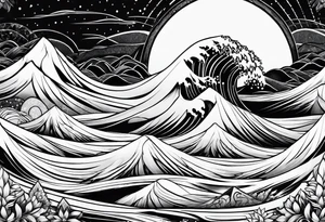 Snow waves tattoo idea