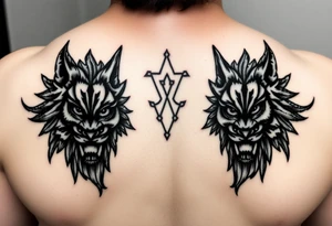 powerful majestic faces with huge eyes tattoo idea