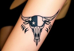Longhorn skull Texas flag tattoo idea