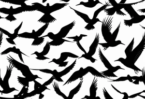 20 Silhouettes of an Arctic Tern flying tattoo idea