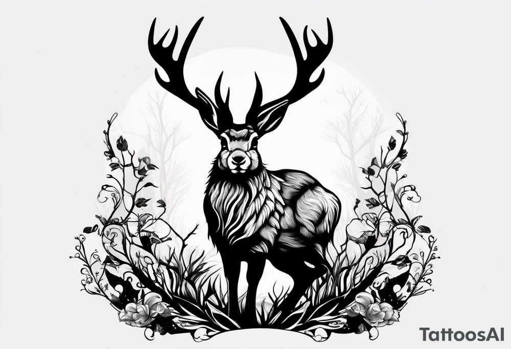 jackalope 
silhouette tattoo idea