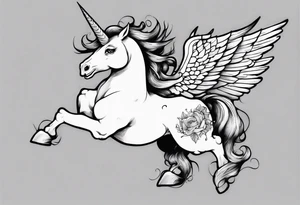 fat pegasus unicorn that looks like a rebel tattoo idea