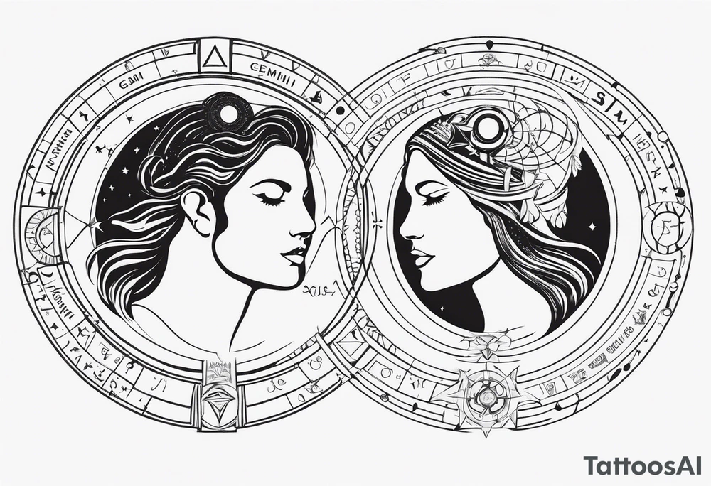 Astrology, Gemini, Natal Chart, angelic, soul mates, vision, planetary, third eye, armband tattoo idea