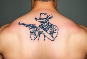 Dead cowboy with rifle tattoo idea