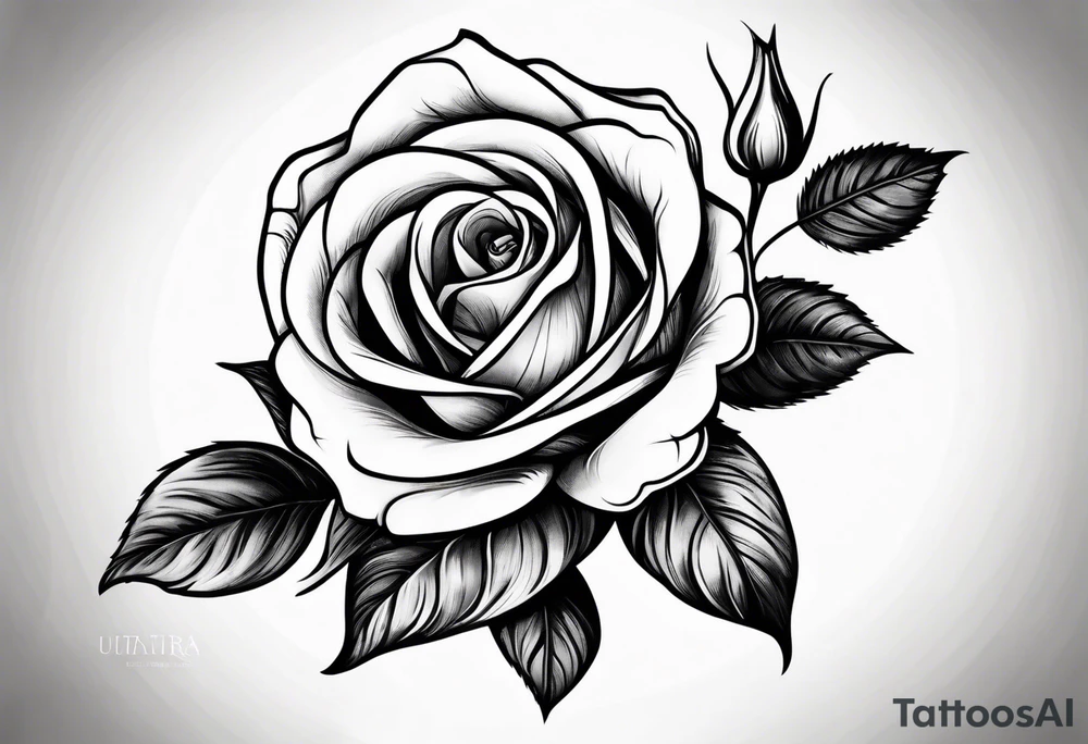 human hand holding a single rose stem tattoo idea