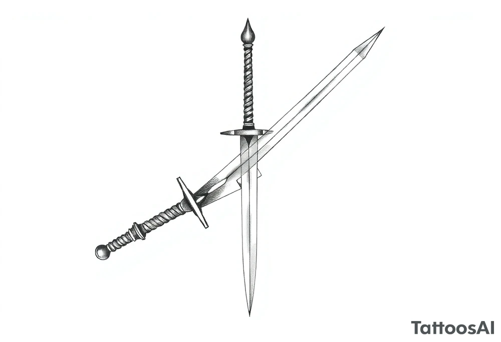 Life, sword, ambition, relentless, happiness tattoo idea