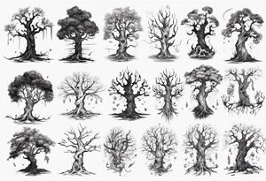 Dying tree tattoo idea
