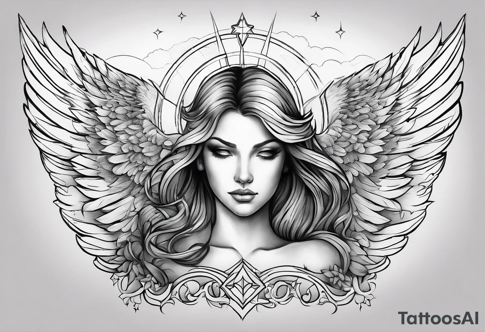 angel in the sky tattoo idea