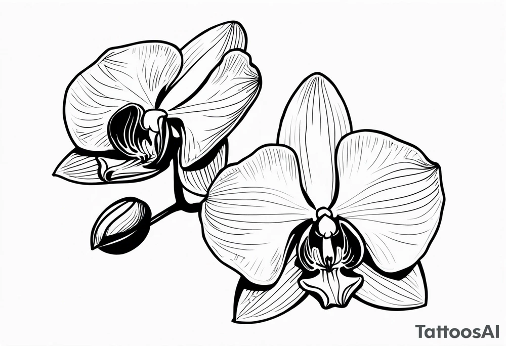A simple wrap around orchid with pretty details tattoo idea