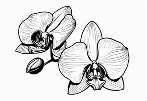A simple wrap around orchid with pretty details tattoo idea