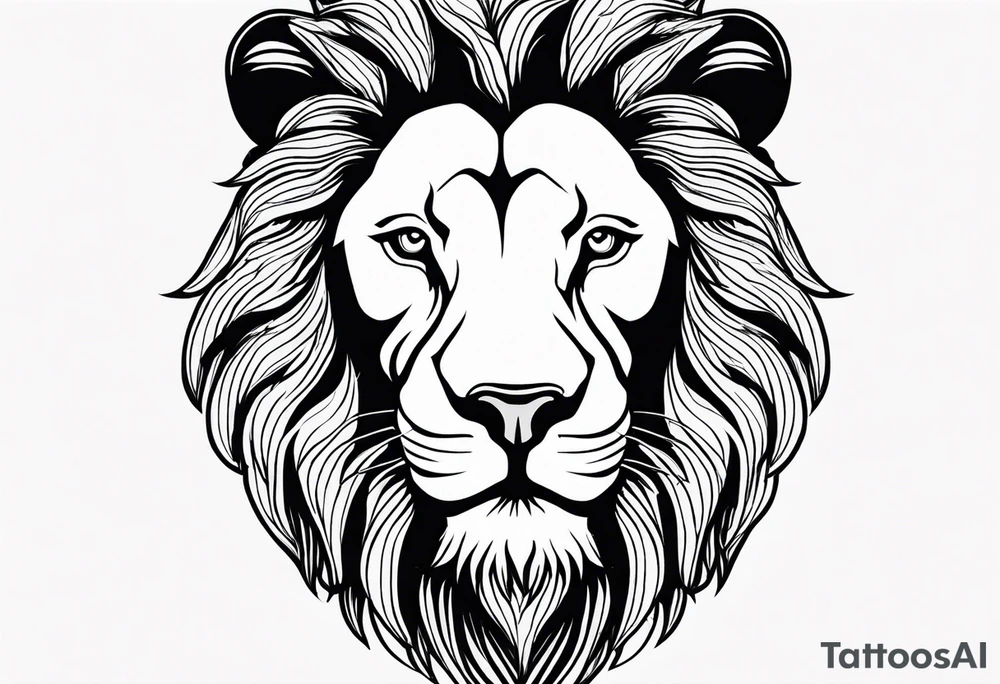 powerful majestic lion, close-up tattoo idea
