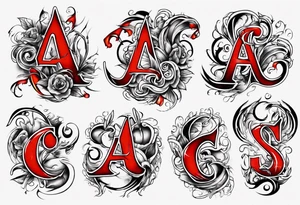 Sensual Tatoo with the letters A C S tattoo idea