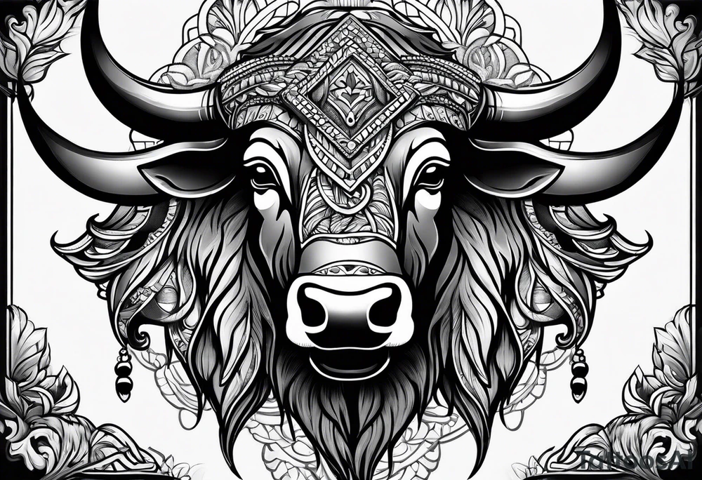 Buffalo face only tattoo idea