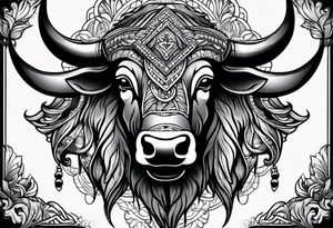 Buffalo face only tattoo idea