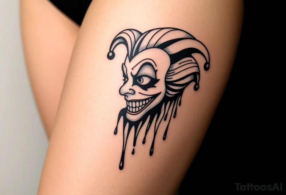 Candy new age joker dripping tattoo idea