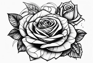 large thigh tattoo with a snake rapping around a rose tattoo idea