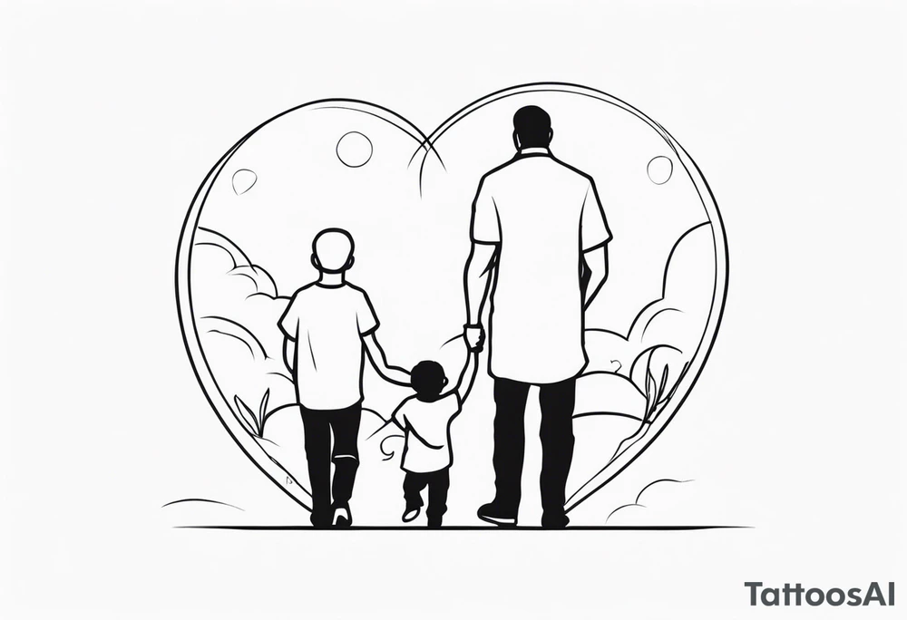 Father son simple tattoo idea