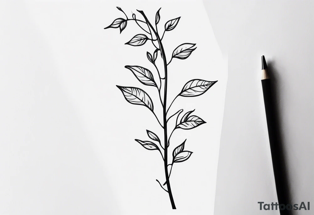 A rugged vine stem wrapping around forearm tattoo idea