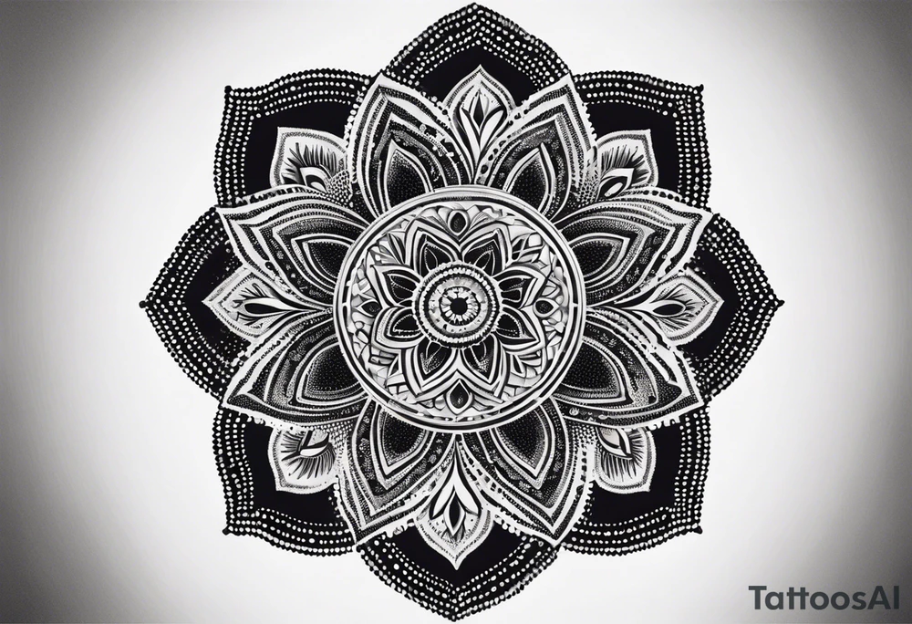 Mandala ornemental dotwork tattoo idea