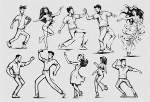 Dancing guy and girl tattoo idea