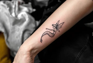 tinkerbell and the little mermaid tattoo idea