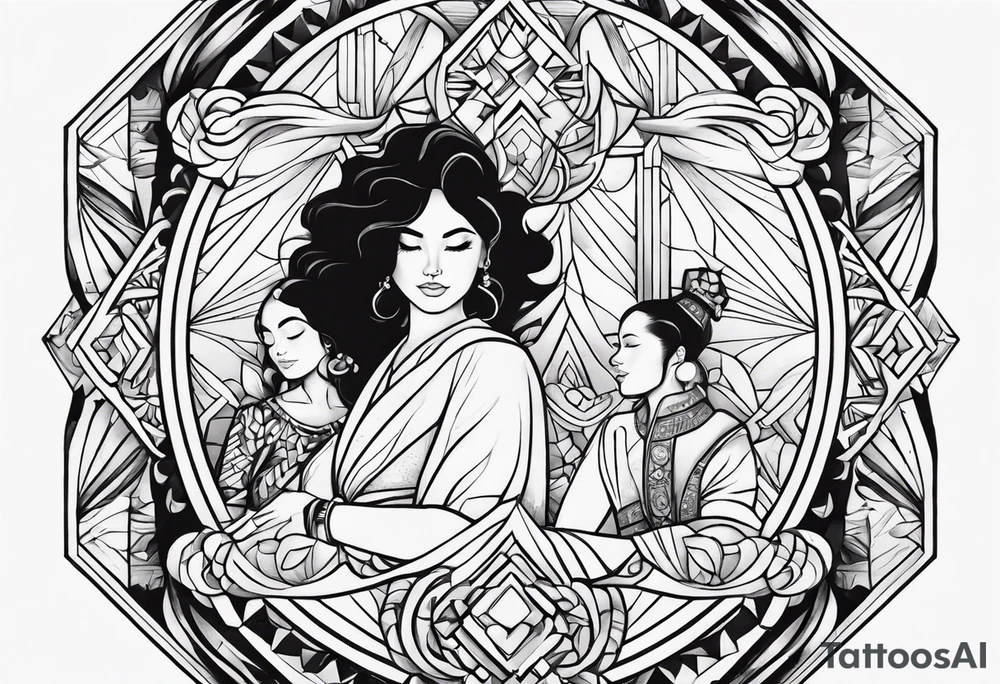 Me and my wife and my dotter my family in a bracelet tattoo idea