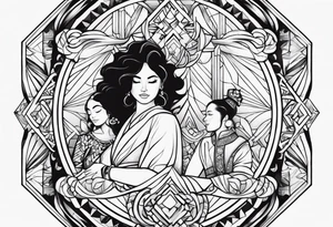 Me and my wife and my dotter my family in a bracelet tattoo idea