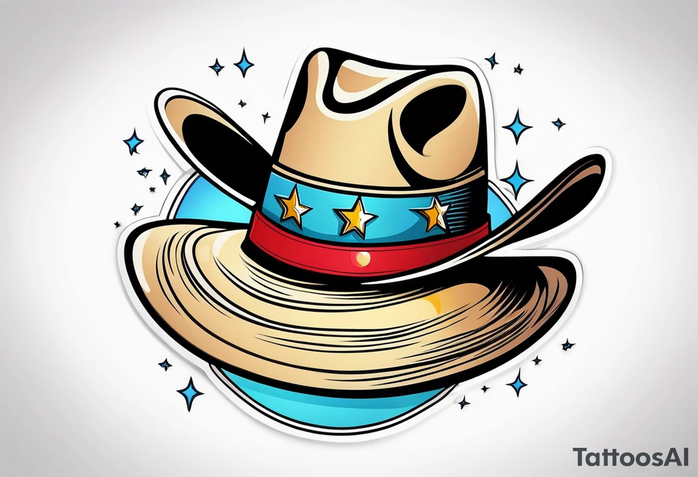 Cowboy hat and a moon tattoo idea